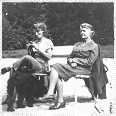 two women on a bench